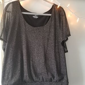 Gold and Black Glitter Blouse
